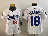Women's Los Angeles Dodgers #18 Yoshinobu Yamamoto White 2025 Tokyo Series Limited Stitched Jersey,baseball caps,new era cap wholesale,wholesale hats